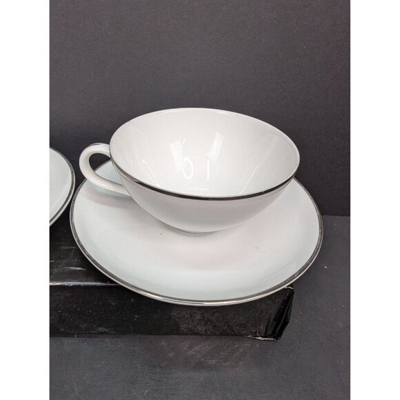 Royal M by Mitashoten Platinum Knight M109 Teacup and Saucer Set of 2 - Picture 5 of 11